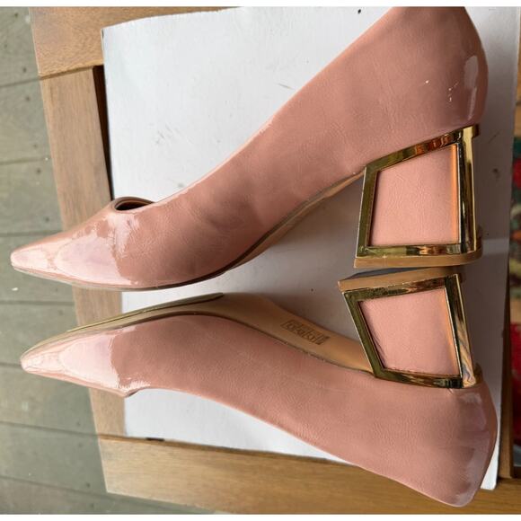 Statement Women's Blink Pump blush gold Preppy, Party dress block heel size 8 - Picture 4 of 9